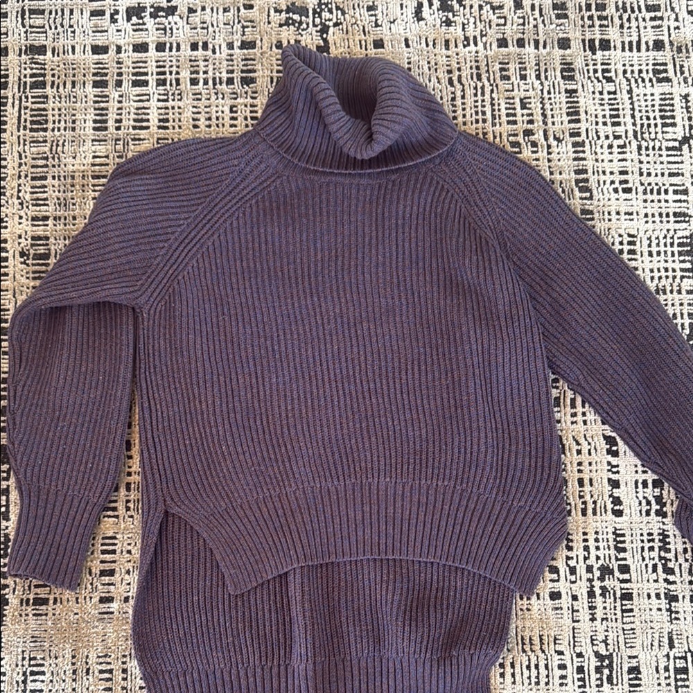 Aritzia Wilfred Cozy Purple Turtleneck Sweater